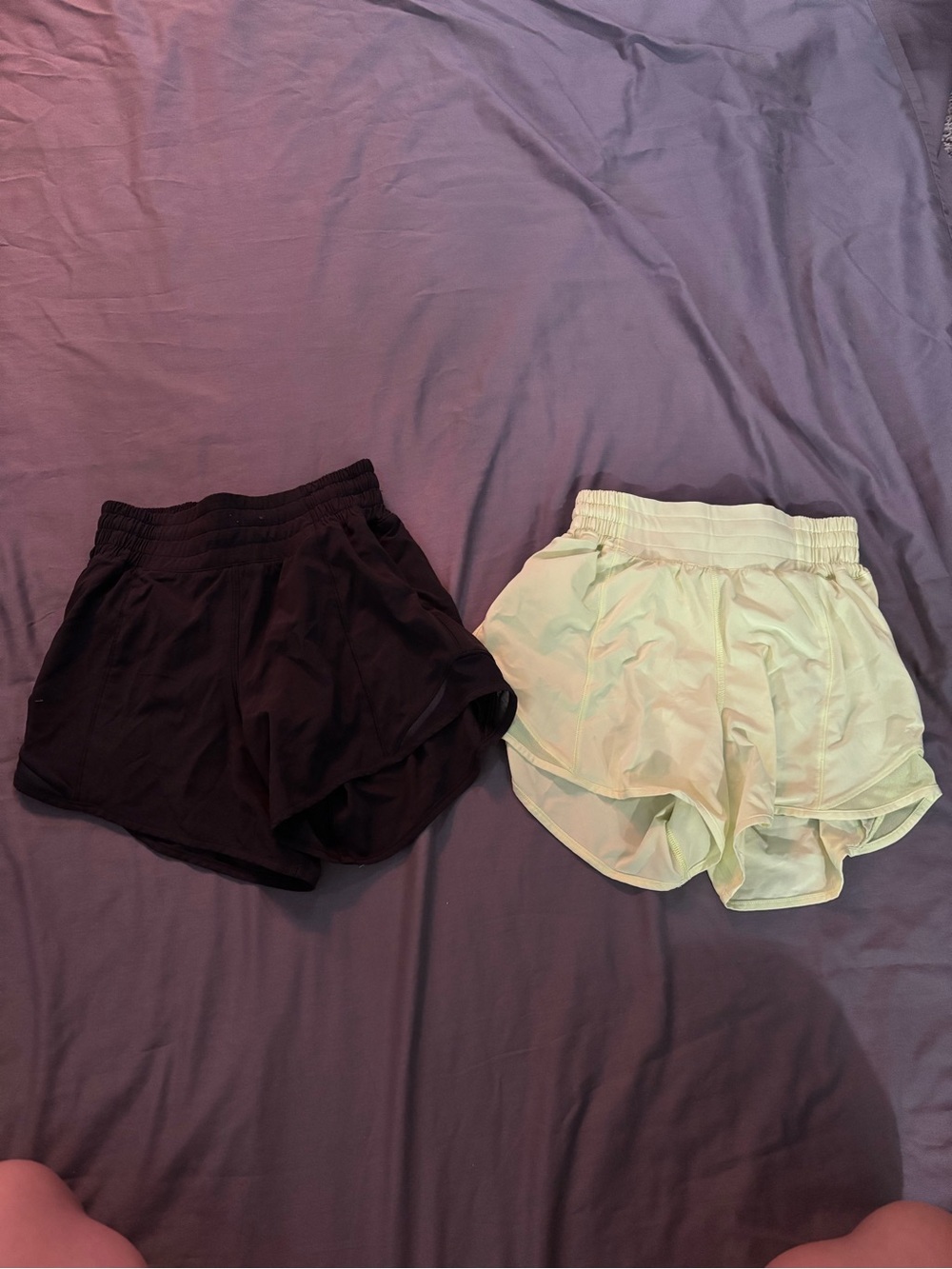 lululemon athletica Black and Light Yellow Athletic Shorts Duo